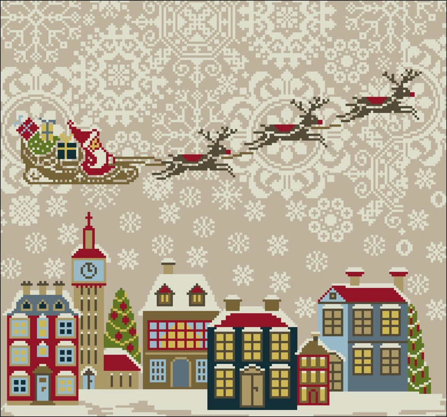 Santa Claus is coming to Town | Cross Stitch Chart | Cross Stitch