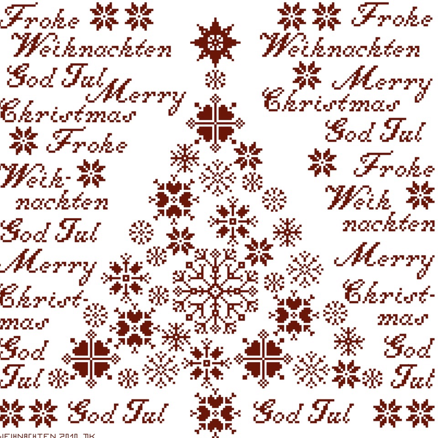 Stickvorlage FroheWeihnachten2 Weihnachtssterne Weihnachtsbaum merry christmas 2 | embroidery template | embroidery kit